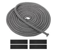 SUCANY Cuerda Fibra de Vidrio 6mm x 5m, Junta Refractaria Chimenea y 4 Cintas, Cinta de Sellado para Chimenea, Cinta Ignífuga para Chimeneas, Juntas para Estufas de Leña, Resistente a 600 °C