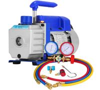 SucceBuy 1.8CFM 1/4HP Kit de bomba de vacío de refrigerante HVAC Bomba de vacío de una sola etapa con medidores de colector para aire acondicionado de coche