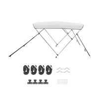 SucceBuy 3 tapas Bimini para barco de arco, dosel de poliéster 600D con marco de aleación de aluminio, toldo impermeable y parasol apto para barco 79-84in Pacific Blue