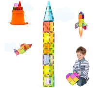 SucceBuy 32 Uds. Azulejos magnéticos ligeros bloques de construcción imán educativo vástago sensorial juguetes apilables para niños pequeños regalos para niñas 32PCS