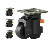 SucceBuy 4 ruedas niveladoras ruedas giratorias de alta resistencia con diseño de mango pies ajustables en altura para máquina de banco de trabajo A 2.5in
