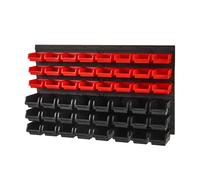 SucceBuy 48 Uds. Contenedores de almacenamiento de piezas contenedores de garaje montados en la pared con paneles de pared organizador de herramientas para tuercas pernos tornillos clavos 48pcs