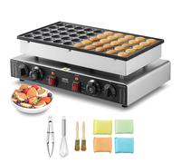 SucceBuy 50 Uds Mini máquina para hacer tortitas holandesas Dorayaki panadero máquina comercial antiadherente máquina para hacer gofres doble temperatura y Control de tiempo