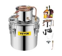 SucceBuy Destilador de 3 5 y 8 gal, Alcohol Moonshine, agua, vino, aceite esencial, Kit de elaboración de cobre inoxidable con bomba para el hogar DIY 8 Gal
