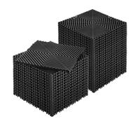 SucceBuy estera de drenaje entrelazada | 12inx12in 12/24/40/50/55 Uds. Alfombrillas de empalme antideslizantes PP baldosas y ducha(12 PCS Black)