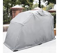 SucceBuy - Funda para Moto, Impermeable, 270 x 105 x 155 cm, Oxford, 600D, cobertizo para Moto, Exterior, antirrobo, anticorrosión, Carpa de Garaje, Marco de Acero Resistente, Lona Refugio Plateado