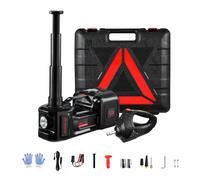 SucceBuy-gato de tijera eléctrico para coche, 5T, cambiador de neumáticos de 12V con llave de impacto eléctrica y luz LED para camión Sedan SUV Negro