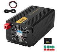 SucceBuy Inversor de onda sinusoidal pura 3000 vatios 5000 vatios AC 230 V Inversor + Puerto USB Pantalla LCD Control remoto Enchufes de la UE Uso en RV 5000 Watt DC 12V