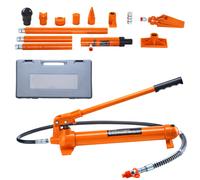 SucceBuy Kit de alimentación Porta 10/12T, gato hidráulico portátil con manguera de aceite de 4,6 pies/1,4 m, Kit de reparación de marco de carrocería con estuche de almacenamiento 12T