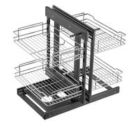 SucceBuy-organizador extraíble de esquina ciega con apertura de 2/3 niveles, organizador de armario de cocina con 4 estantes, cesta organizadora de almacenamiento deslizante 3 layers