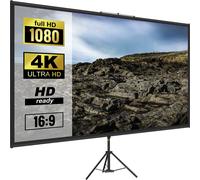 VEVOR Pantalla para Proyector 100" 16:9 4K HD con Trípode Altura Ajustable 200-250 cm Portátil 227x127 cm para Cine en Casa Presentación, Negro