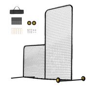 SucceBuy Pantalla L de béisbol para jaula de bateo 7x7 pies Pantalla de seguridad de softbol Protector corporal Pantalla de bateo portátil con bolsa de transporte No Wheel