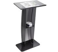 SucceBuy-soporte de podio acrílico de 47 ", púlpito transparente de pie, púlpitos de escritorio acrílicos con estante de almacenamiento para iglesia, oficina y escuela Black