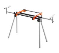 VEVOR Soporte para Sierra Ingletadora de Acero con Abrazaderas de Soporte de Montaje de Una Pieza Carga de 149,7kg Altura Ajustable de 739-835 mm, Soporte para Sierra Ingletadora Portátil y Plegable