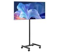 VEVOR Soporte de TV con Ruedas para Televisores de 889-2540 mm Capacidad de Peso 90 kg, Soporte de Suelo para Televisores con Estante (máx. VESA 800 x 600 mm) para Sala de Estar, Oficina, Blanco