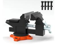 SucceBuy Tornillo de banco de 4,5" 6" 6,5" multiusos, base giratoria y yunque de hierro fundido resistente para taladrar, cortar conductos, lijar 4.5 inch