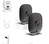 Succeedto Crystal Clear 2k Security Camera, Wireless Window Cameras For Home Security Indoor, Color Night Vision, 360° Panoramic Wide Angle View (2pcs)