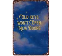 Success Quote Metal Tin Sign Keys Wont Open Doors Mindset Art For Entryway Hallway Foyer 8 X 12 inch