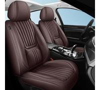 Succpov Fundas de asiento de coche de ajuste universal para BMW Serie 5 E28 E34 E39 E60 E61 F07 F10 F11 G30 G31 fundas de cojín de piel de napa, 5 asientos, juego de protección completa