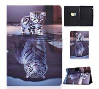 Succtop - Carcasa para tablet Samsung Galaxy Tab S6 Lite 10,4 2022/2020 (piel sintética, cartera con tarjetero y tarjetero magnético, funda para Galaxy Tab S6 Lite SM-P613/P619/P610/P615, gato y tigre