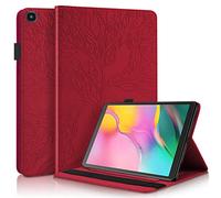 Succtop Coque Galaxy Tab A 2019 10.1"Case Housse en Cuir PU Flip Stand Portefeuille Tablet Coque Etui de Protection Avec Fente Carte pour Samsung Galaxy Tab A 2019 10.1 Pouce SM-T510/SM-T515 Rouge