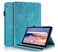 Succtop Coque Huawei Tablette T5 10 Housse Cuir PU Flip Stand Portefeuille Tablette Etui Protection Avec Fonction de Veille/Réveil Auto pour Huawei Mediapad T5 10.1 Pouces 2018 Bleu