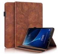 Succtop Coque Samsung Tab A6 Etui de Cuir PU Portefeuille Fente pour Carte Flip Housse Avec Supporter Fonction de per Samsung Galaxy Tab A 2016 10.1 Pouce SM-T580/SM-T585 Marron