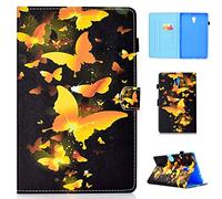 Succtop Funda Galaxy Tab A 10.5 Pulgada Cuero PU Case Billetera Flip Cover Titular Pluma y Función Auto Sleep/Wake Carcasa Tablet para Samsung Galaxy Tab A 10.5" 2018 SM-T590/SM-T595 Farfalla D'oro