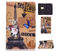 Succtop Funda Galaxy Tab A 8 Pulgada 2019 Carcasa de Cuero Billetera Flip Stand Funda para Tablet con Cinturón Antideslizante para Samsung Galaxy Tab A 2019 8.0" SM-T290/SM-T295 Torre Eiffel