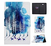 Succtop Funda Galaxy Tab A6 10.1 Cuero PU Case Stand Billetera Flip Cover Función Automático Sleep/Wake Carcasa Tablet para Samsung Galaxy Tab A 10.1 Pulgada 2016 SM-T580/SM-T585 Viola Fawn