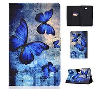 Succtop Funda Galaxy Tab A6 10.1 Cuero PU Case Stand Billetera Flip Cover Función Automático Sleep/Wake Carcasa Tablet para Samsung Galaxy Tab A 10.1 Pulgada 2016 SM-T580/SM-T585 Retro Farfalla