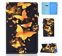Succtop Funda Galaxy Tab S5e 10.5 Pulgada Carcasa Cuero PU Flip Caso Stand Cover con Portalápices et Función de Reposo/Activación Auto para Samsung Galaxy Tab S5e 10.5" SM-T720 SM-T725 Farfalla D'oro