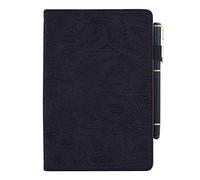 Succtop Funda iPad 7ma Generación iPad Air 3/iPad Pro 10.5" Funda de Cuero con Tapa Billetera Soporte Tableta con Titular Pluma Carcasa iPad 2019 10.2 Pulgadas Mandala Flor En Relieve Negro