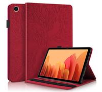 Succtop Funda para Galaxy Tab A7 10.4 Pulgadas 2022/2020, Folio Flip Carcasa Cuero PU Titular de la Pluma Standing Billetera Cover Protectora Tablet Samsung Galaxy Tab A7 T500/T509/T505/T507, Rojo