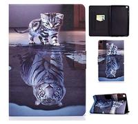 Succtop Funda Samsung Galaxy Tab A 8 Pulgadas 2019 Carcasa Cuero de la PU Función de Soporte Funda Billetera Tableta Carcasa Tableta Funda 2019 Galaxy Tab A 8 SM-T290 / SM-T295 Gato y Tigre
