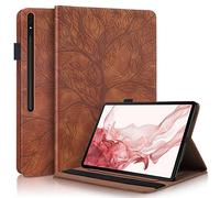 Succtopy Custodia Samsung Tab S8+/S7 FE/S7+ Cover in Pelle PU Custodia Samsung Tab S8 Plus Stand Sottile Stand Portafoglio Tablet Cover Samsung Galaxy Tab S7 Plus / S7 FE / S8 Plus,Marrón