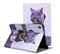 Succtopy Funda para iPad Mini 6. Generación 8.3 2021, Folio Flip Funda PU Piel Sintética Multifunción Ultradelgado Standing Wallet Protectora Tableta Cover iPad Mini 6 2021, Gato Rico