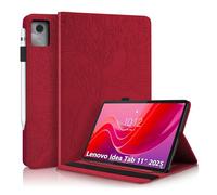 Succtopy Funda para Lenovo Idea Tab 11 Pulgadas 2025 TB-336ZU TB-336FU Ultra Slim PU Protectora Tableta Cover con Función de Soporte Carcasa con Soporte Pencil para Lenovo Idea Tab 11" Rojo