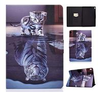 Succtopy Funda para Lenovo Tab M10 10.1" TB-X505F /TB-X505L /TB-X605F /X605L, Ultra Delgado Carcasa Tablet Lenovo M10/ P10 10.1", Stand Función Cover Case Lenovo Tab M10,Gato y Tigre