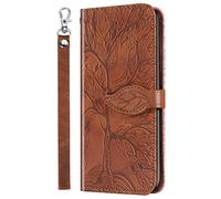 Succtopy Funda para Samsung Galaxy A54 5GPU de piel con ranuras para tarjetas y función atril para Samsung Galaxy A54 5G, funda de piel con tapa para Samsung Galaxy A54 5G, diseño de árbol marrón