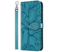 Succtopy Funda para Samsung Galaxy A54 5GPU de piel con ranuras para tarjetas y función atril para Samsung Galaxy A54 5G, funda de piel con tapa para Samsung Galaxy A54 5G, diseño de árbol, color azul