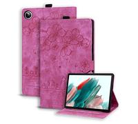 Succtopy Funda para Samsung Galaxy Tab A8 10.5 Pulgadas 2021,Ultra Slim PU Protectora Tableta Cover Samsung Tab A8 2021,Carcasa con Función de Soporte para Galaxy Tab A8 SM-X200/X205/X207,Rosa roja