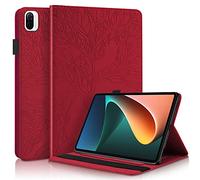 Succtopy Funda para Xiaomi Mi Pad 5/ Mi Pad 5 Pro 11" 2021, Folio Flip Funda PU Piel Sintética Ultradelgado Standing Wallet Protectora Tableta Cover Xiaomi Mi Pad 5 2021,Rojo