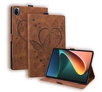 Succtopy Funda para Xiaomi Mi Pad 5/ Mi Pad 5 Pro 11 Pulgadas 2021, Folio Flip PU Cuero Funda Soporte Billetera Wallet Cover Case Tablet Funda Xiaomi Mi Pad 5 Pro, Mariposa Marrón