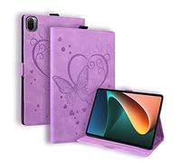 Succtopy Funda para Xiaomi Mi Pad 5/ Mi Pad 5 Pro 11 Pulgadas 2021, Folio Flip PU Cuero Funda Soporte Billetera Cartera Cover Case Tablet Funda Xiaomi Mi Pad 5 Pro, Mariposa Violeta