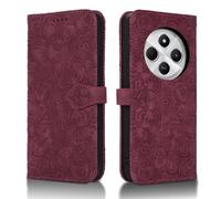 Succtopy Funda para Xiaomi Redmi 14C 4G - PU Cuero Flip Carcasa con Cierre Magnético, Tapa Libro, Wallet Cover Case - Vino Tinto