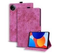 Succtopy Funda para Xiaomi Redmi Pad SE 8.7 Pulgadas 2024 Ultra Slim PU Protectora Tableta Carcasa con Soporte Pencil Redmi Pad SE 8.7" Cover con Función de Soporte Redmi Pad SE 8.7" Rosa roja