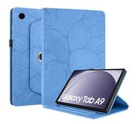 Succtopy Funda Samsung Galaxy Tab A9 8.7 Pulgadas 2023 SM-X110/X115 Rotación de 360 Grados Carcasa con Función de Soporte PU Protectora Tableta Cover Samsung Galaxy Tab A9 8.7" 2023 Azul