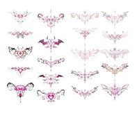 Succubus Temporary Tattoos For Women Wings Totem Fake Tattoo Art Lasting Tattoo Stickers Waterproof(20PCS)