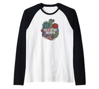 Succulent Hunter Plant Lover Gardening Botanical Design Camiseta Manga Raglan